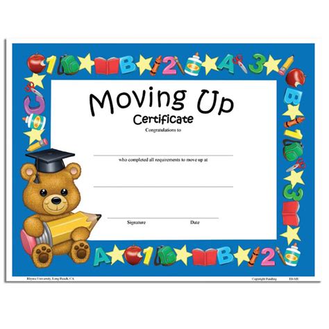 Teddy Bear Diploma Moving Up In 2022 Preschool Certificates Bears