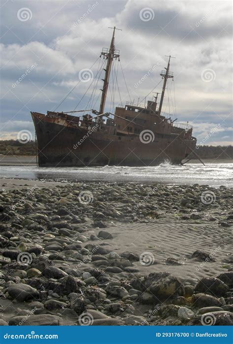 Aground Ship At Cabo San Pablo Beach Argentina Stock Photo Image Of