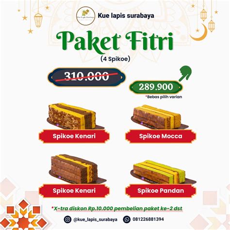 Jual Paket Hemat Fitri Ramadhan Kue Lapis Surabaya Legit Spikoe Dengan