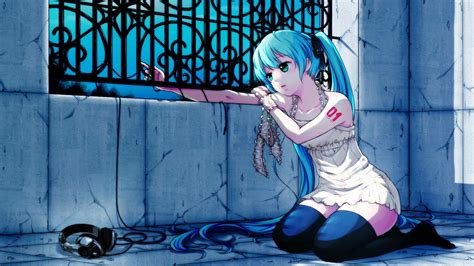 Fondos De Pantalla Ilustración Anime Chicas Anime Azul Vocaloid