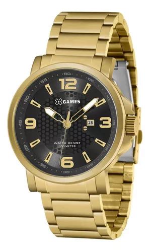 Relógio X games Masculino Xmgs1029 P2kx Dourado Preto Aço MercadoLivre