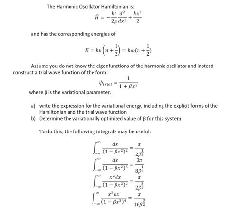 Solved The Harmonic Oscillator Hamiltonian Is Chegg