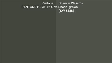 Pantone P 178 16 C Vs Sherwin Williams Shade Grown Sw 6188 Side By