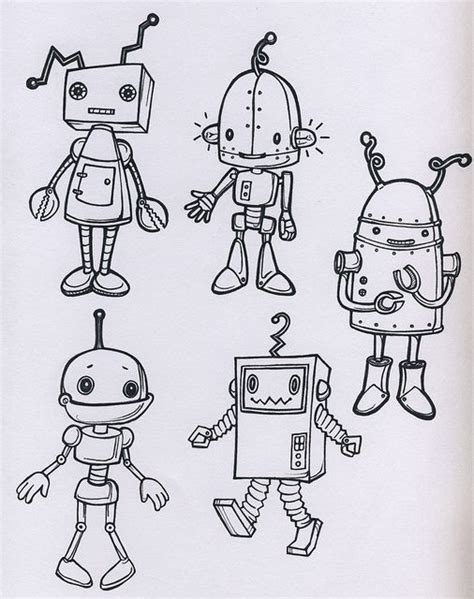 robots | Robots drawing, Robot sketch, Robot art