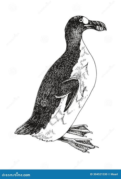 Great Auk Extinct Flightless Bird Stock Illustration Illustration Of