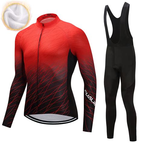 Fualrny Winter Thermal Fleece Cycling Clothing Pro Bike Clothes