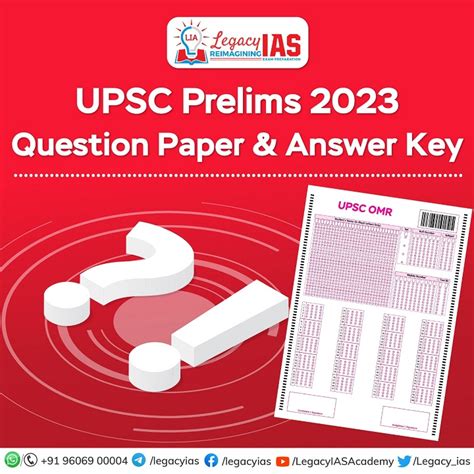 UPSC Prelims 2023 Answer Key GS Paper 1 Legacy IAS Academy