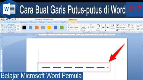 Belajar Microsoft Word 17 Cara Membuat Garis Putus Putus Di Word YouTube