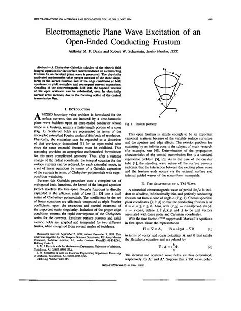 Pdf Electromagnetic Plane Wave Excitation Of An Open Ended Conducting