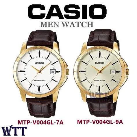 CASIO ORIGINAL MTP V004GL SERIES ANALOG LEATHER MEN WATCH MTP V004GL