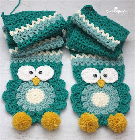 Crochet Owl Super Scarf Repeat Crafter Me