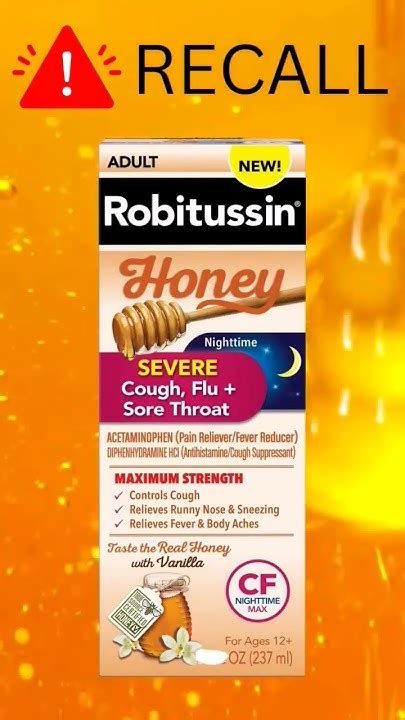 🔥recall Robitussin Honey Cough Syrup Youtube