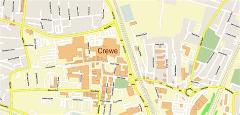 Newcastle Under Lyme Stoke On Trent Uk Map Vector City Plan High