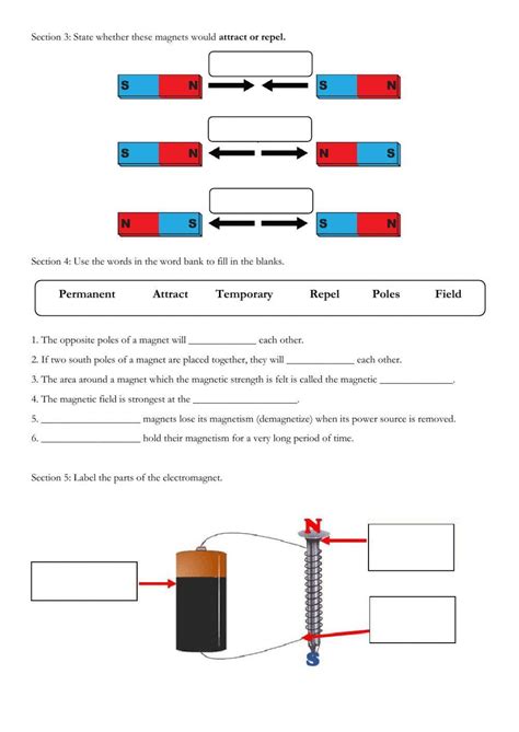 Introduction To Magnets Worksheet Live Worksheets Worksheets Library