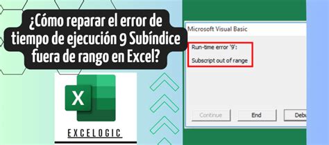 ¿cómo Reparar El Error De Tiempo De Ejecución 9 Subíndice Fuera De