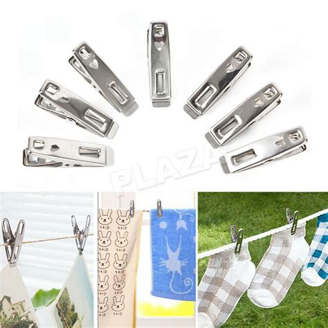 80Pcs Stainless Steel Clothes Pegs Hanging Pins Clips Laundry Metal