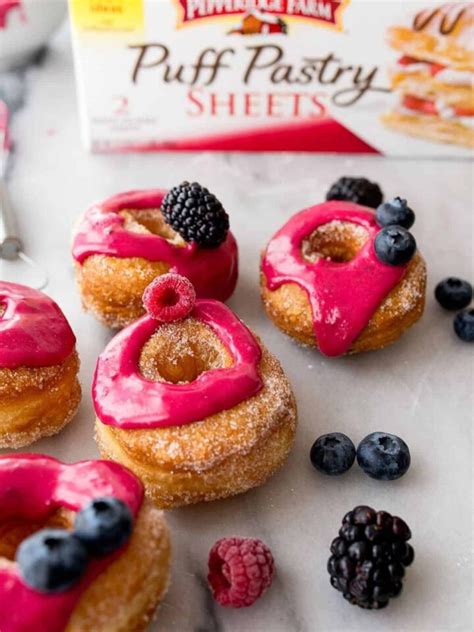 Puff Pastry Donuts With Berry Glaze Dessert For Two