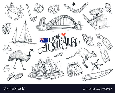 Australia symbols Royalty Free Vector Image - VectorStock