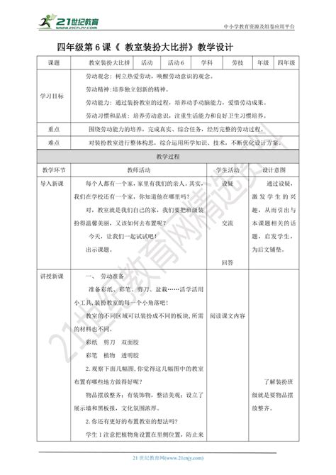 六年级上册劳动实践课教案（精选20篇）