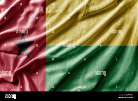 Waving Detailed National Country Flag Of Guinea Bissau Stock Photo Alamy