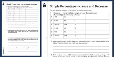 Free percent increase and decrease worksheet, Download Free percent increase and decrease ...