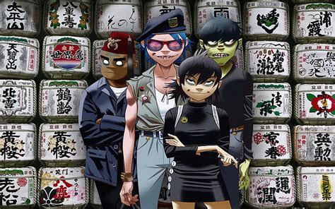 2 d Gorillaz Jamie Hewlett Japón Murdoc Niccals Noodle Russel