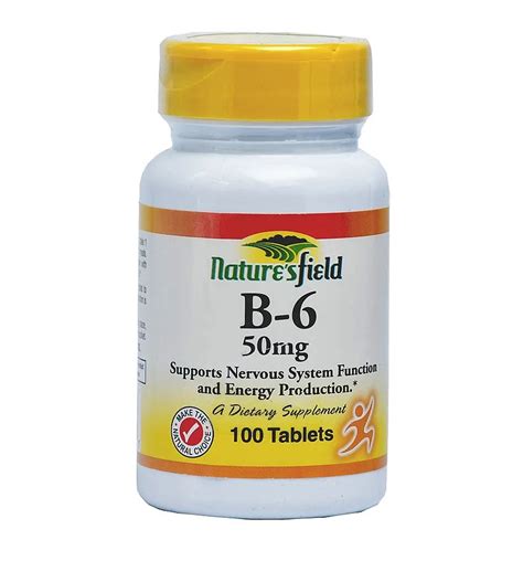 Nature’s Field Vitamin B6 50mg Tablet X100 | MedeCify