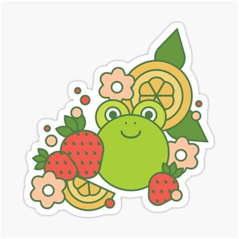 Strawberry Frog Sticker Sticker By Artistcatarina Redbubble