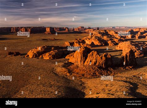 Monument Valley viewed from Hunts Mesa, Arizona Stock Photo - Alamy