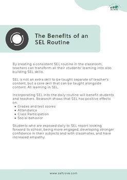 Creating an SEL Routine in Middle & High School (SEL Print and Go Pack)