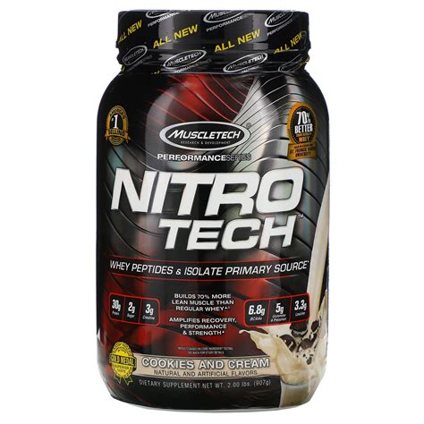 Muscletech Nitro Tech Whey Isolate Lean Muscle Builder Protein