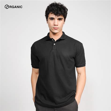 Organic Cotton Plain Polo Shirt For Men Honeycomb Black White Short Sleeve Polo For Men Trendy