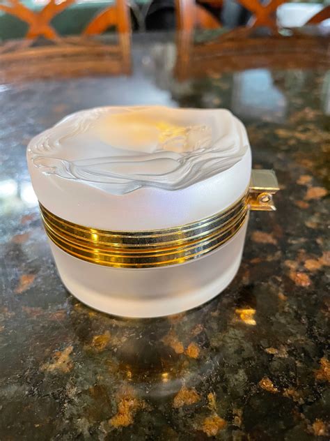 Lalique Crystal 1970 S Daphne Nymph Nude Frosted Powder Box Dresser