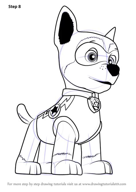 Learn How To Draw Super Chase From PAW Patrol PAW Patrol Step By Step