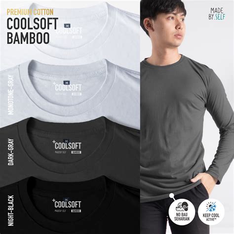 Jual Kaos Polos Panjang BAMBOO COTTON COOLSOFT Ringspun Katun Bambu