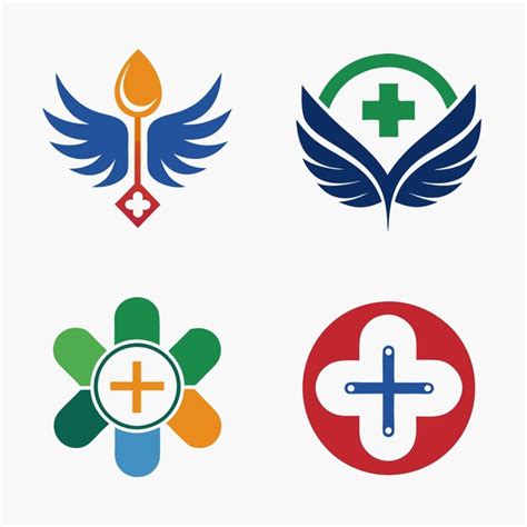 Quatre Mod Les De Logo Diff Rents Avec Le Symbole De La Croix Et Des