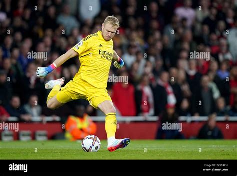 Arsenal Goalkeeper Aaron Ramsdale During The Premier League Match At