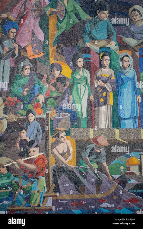 Mosaic With Nationalistic Representations Of Diverse People Culture