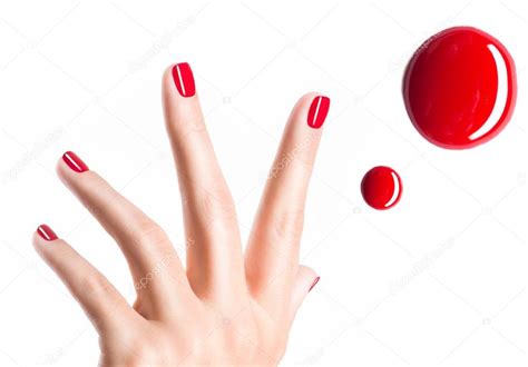 Hands With Red Manicure Stock Photo Valuavitaly 54033581