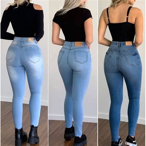 Calça Jeans Skinny Feminina Básica Azul Claro 36 Ao 46 Compre Agora