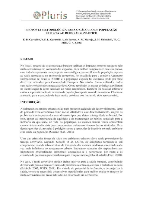 Pdf Proposta Metodol Gica Para O C Lculo De Planejamento