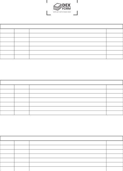 Printable Weekly Schedule Form