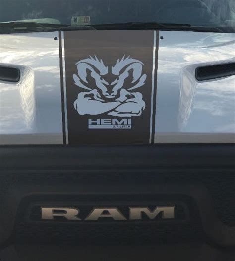 Dodge Ram Rebel Hemi L Vinyl Decal Sticker Hood Racing Stripe