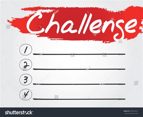 Hand Writing Challenge Blank List Vector Stock Vector (Royalty Free ...