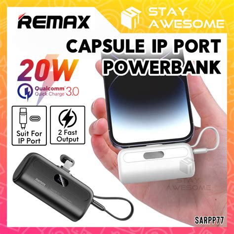 Remax Capsule Powerbank Mah Compatible Ip Fast Charging W With