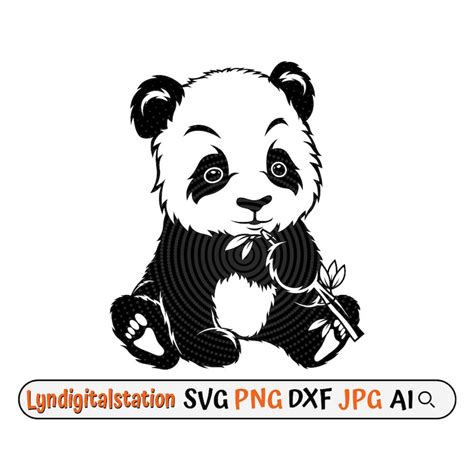 Cute Baby Panda Svg Panda Bear Clipart Cute Panda Cut Etsy