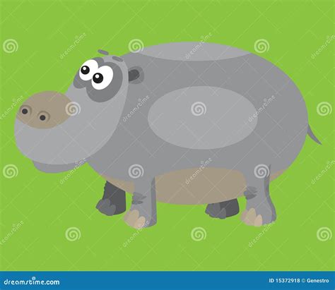 Funny hippopotamus stock vector. Illustration of tail - 15372918