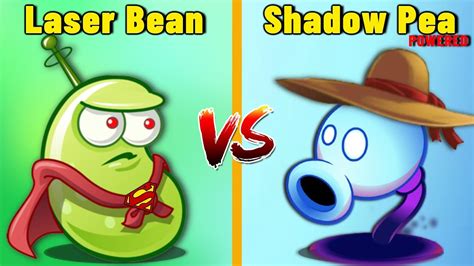 Pvz 2 Laser Bean Vs Shadow Pea Powered Plant Vs Plant Who Will Win