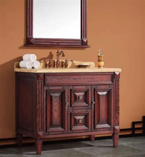 Chinese Classical Simple Style Foshan Furniture Oak Solid Wood Bathroom