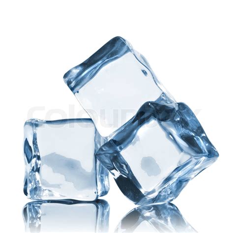 Ice Cubes Isolated On White Stock Image Colourbox